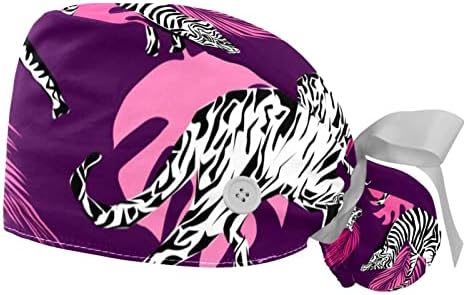 Kigauru 2 Pakirajte radne kape sa duksevima za žene, estetski boho tipi uzorak Ponytail torbica Buffant šešir
