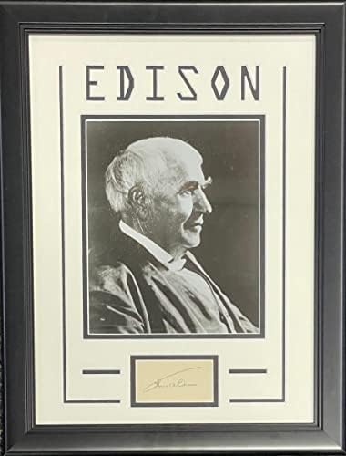 Thomas Edison sa autogramom uokvirenog reza sa nepotpisanim Foto-istorijskim potpisima reza