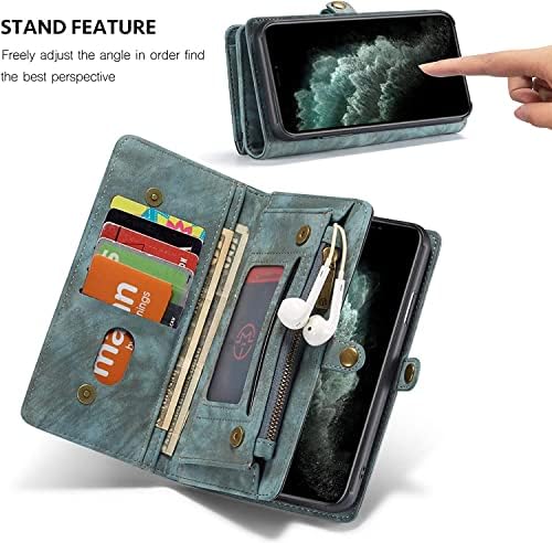Ilazi odvojiva torbica za novčanik kompatibilna sa iPhoneom 12/12pro, kožnom kožnom futrolom Folio Navlaka za novčanik [11 držač kartice]