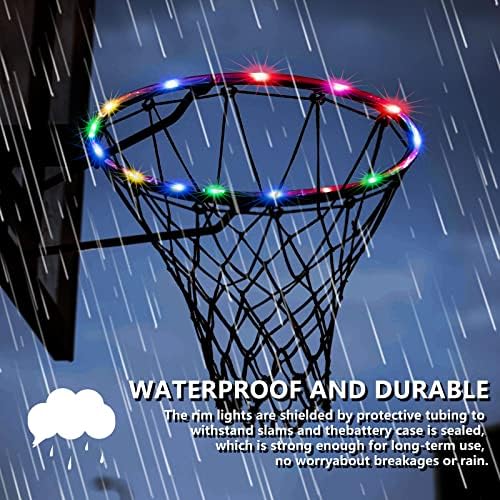Raipoment LED svjetla za košarkaške obruče, vodootporna košarkaška svjetla na daljinsko upravljanje sa 17 boja i 7 načina osvjetljenja,