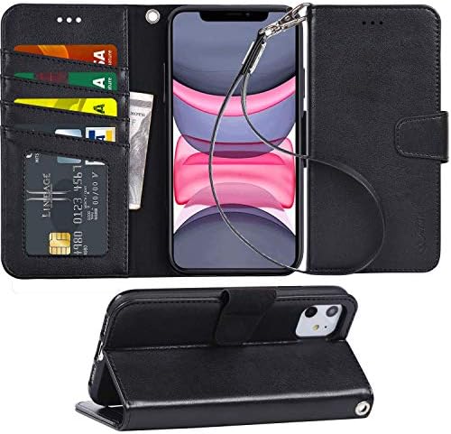 Arae iPhone 11 Premium PU Koža Flip Cover novčanik slučaj sa 3 Paket Ultra-tanke HD kaljeno staklo štitnici za ekran, 6.1 inch