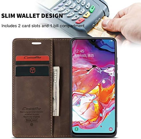 Galaxy A70 slučaj, Bpowe kožna torbica za novčanik klasični dizajn sa utorom za kartice i magnetnim zatvaračem preklopna futrola za
