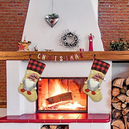 Čarape za bombone Personalizirani kamin Čarapa 3D Plišani božićni ukrasi i dodatak za zabavu za djecu Obiteljski odmor sezona Dekor