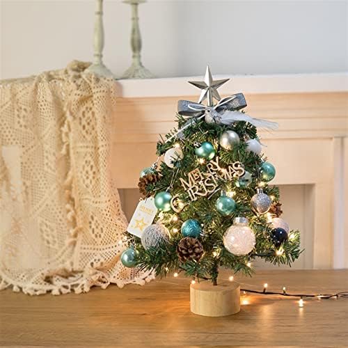 Aethegh 18 inčni mini božićno drvce sa svjetlima, božićno drvce sa božićnim ukrasima, božićno uređenje u zatvorenom uredu Kućna spavaća