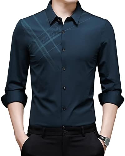 Muška majica bez bora od majica Slim Fit Business gumb dolje majice Slim Fit s dugim rukavima Radna košulja