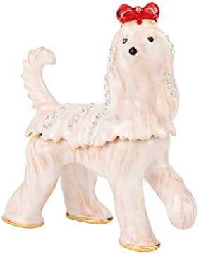 FASSLINO slatka kutija za nakit za pse sa šarkama ručno oslikanim emajlom ukrasi za životinje poklon za Kućni dekor