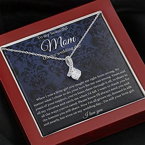 Nakit za poruke, ručno izrađena ogrlica - personalizirana ogrlica od petit trake, do mame na dan mog vjenčanja, majka mladenke poklon