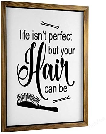 Vinmea Home Decor Drvo Život nije savršen, ali vaša kosa može biti uokvirena drveni znak, rustikalni zidni znak 16 x20
