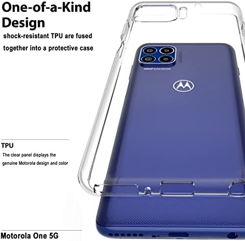 Qitayolife Crystal Clear Dizajniran za Motorola One 5g futrola, 1,2 mm debljine fleksibilnog silikonskog stražnjeg poklopca, tanka