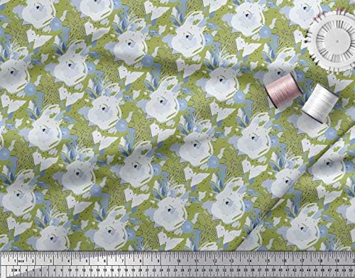 Soimoi Cotton Jersey Fabric Dot & amp; Floral Shirting Printed Craft Fabric by the Yard 58 inch Wide