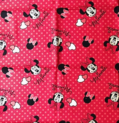 Pakovanje od 2 komada-Disney Minnie Mouse bačena na crvenu tačku pamučne tkanine - 18 x 22 debela četvrtina