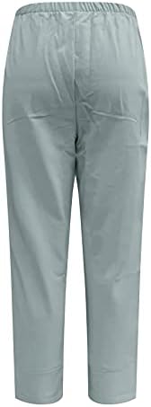 Pamučne lanene skraćene hlače ženske ljetne Casual kapri hlače s džepovima visokog struka udobne hlače na plaži maslačak Harem hlače