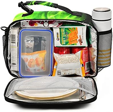 Zelena Fire Dragon torba za ručak, kutija za ručak za višekratnu upotrebu za žene i muškarce, izolovana hladnjača torba za ručak sa