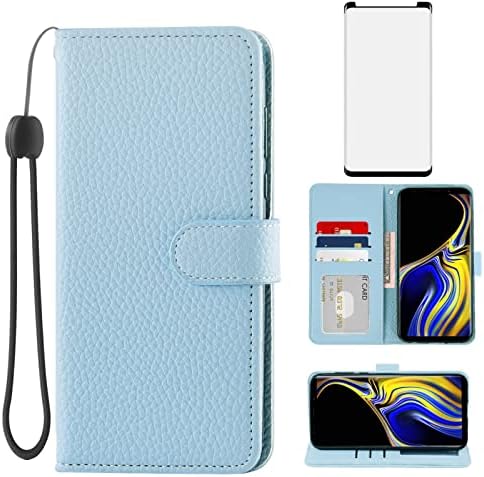 Asuwish telefon slučaj za Samsung Galaxy Note 9 sa kaljenog stakla zaštitnik ekrana i novčanik poklopac Flip kartica držač Slot Stand