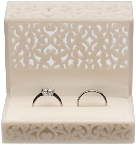 Hollow baršunasti prsten kutija za baršunaste nakit za prstenove brave par sa dvostrukim prstenom box angažman poklon