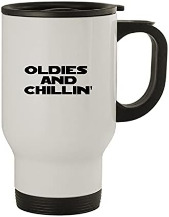 Molandra proizvodi Oldies i Chillin '- 14oz putna krigla od nehrđajućeg čelika, bijela