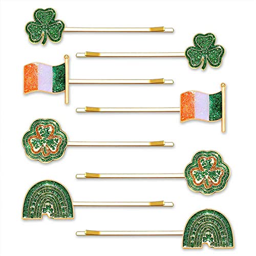 8 / 12pcs St.Patrick's clips za kosu za žene Glitter Shamrock šešir Lucky Leaf Frippins St.Patrick's Day Pribor za kosu Irska praznička