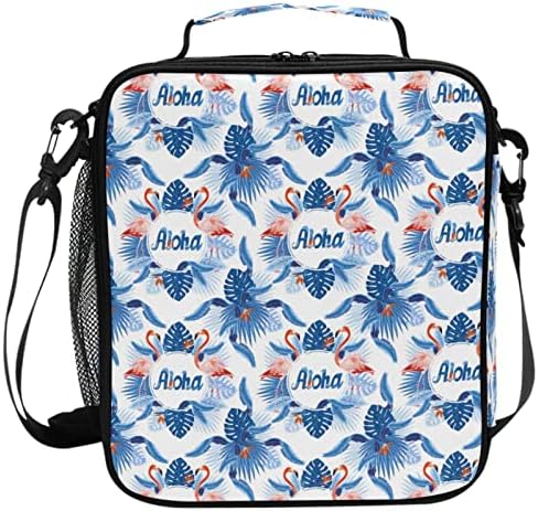 ZZXXB Aloha Flamingo izolovana torba za ručak za višekratnu upotrebu termo hladnjača Tote Vanjska putna torba za piknik sa naramenicom