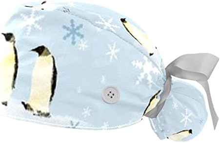 2 pakovanja životinjska medicinska sestra pingvin piling kapice Žene duga kosa, podesiva kravata na stražnjoj šeširu, jedna veličina