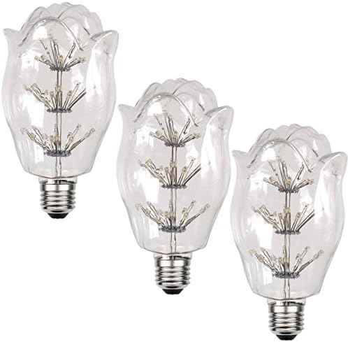 Dekorativna Edison sijalica u obliku ruže, 4W E26 LED sijalica , AC85-265V, 2300k toplo Bijela, dekorativna staklena svjetla od ćilibara