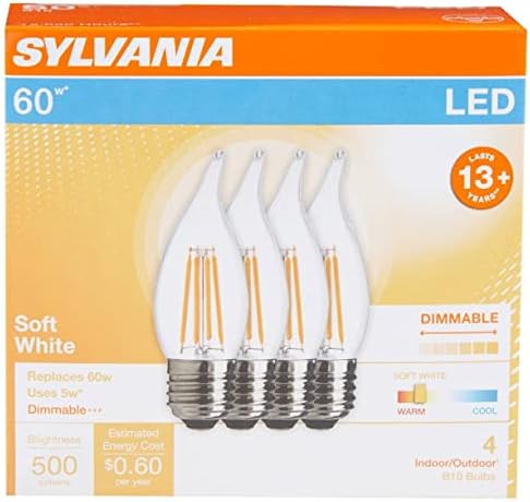 Sylvania LED Candle B10 sijalica, 60 W ekvivalentna, zatamnjena, meka Bijela, unutrašnja vanjska, LED sijalica, Srednja baza