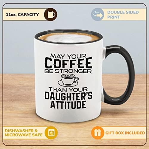 shop4ever® neka vaša kafa bude jača od stava vaše kćeri keramička šolja za kafu šolja majke ili očevi dan poklon 11 oz.