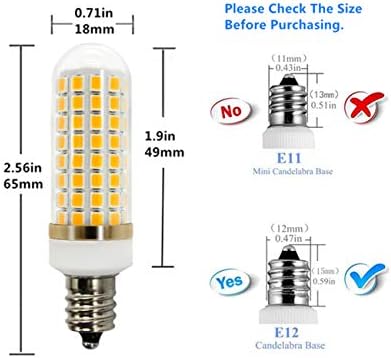 E12 LED Sijalice 8W dimabilne kandelabra sijalice ekvivalentne 75W halogene sijalice toplo bijele 3000k T6 E12 Candelabra Base AC110-130v