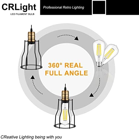 CRLight 6W LED Edisonova sijalica 5000K Daylight White Glow, 70w ekvivalentna 700 lumena sa mogućnošću zatamnjivanja E26 Srednja baza,