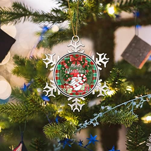 Božićni bivoli plairani gnome bijeli pahuljicama vijenac of ruža Snowflake ukrasi Xmas Dekoracija stabla Tradicionalni vijenac Botanički