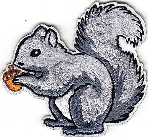Siva vjeverica - šumska životinja / glačalo na izvezenom Applique Patch / Slatkim klizačima