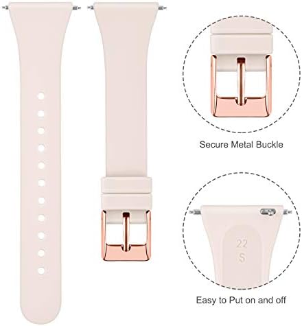 Tobfit Pack 3 tanke trake kompatibilne sa Fitbit Versa 2 trake / Fitbit Versa/Fitbit Versa Lite / SE, silikonska zamjenska narukvica pametnog sata za žene i muškarce, mali, crni / sivi / ružičasti pijesak
