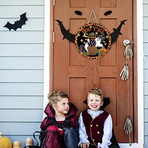 Ornament Garland Božić i Noć vještica Dekorativni ukras Drveni Happy Halloween Vrata za vješanje znakova zrnkovani središnji set