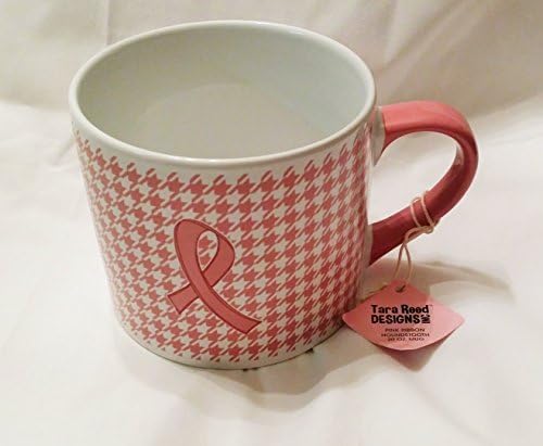 Pink Ribbon Houndstooth 20 OZ Jumbo Mug svijest o raku dojke od Blue Harbor Collections