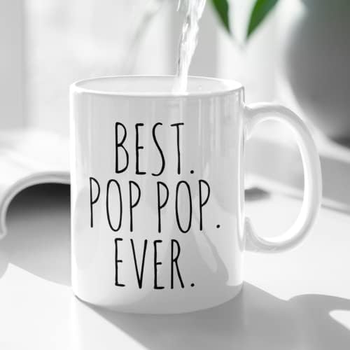 Exxtra pokloni najbolji Pop Pop ikad Mug Fathers Day Cup za Djeda prisutan od unučadi 11 Oz Bijelo